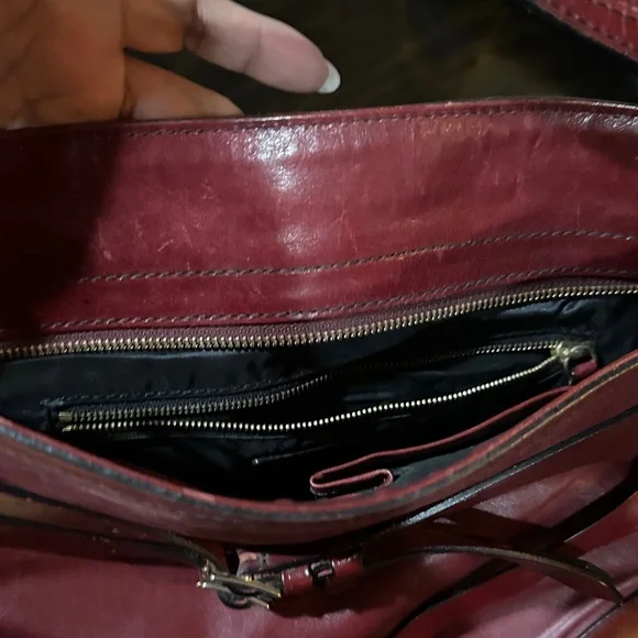 Burberry Deep Red Leather Shoulder Bag - Picture 5 of 16